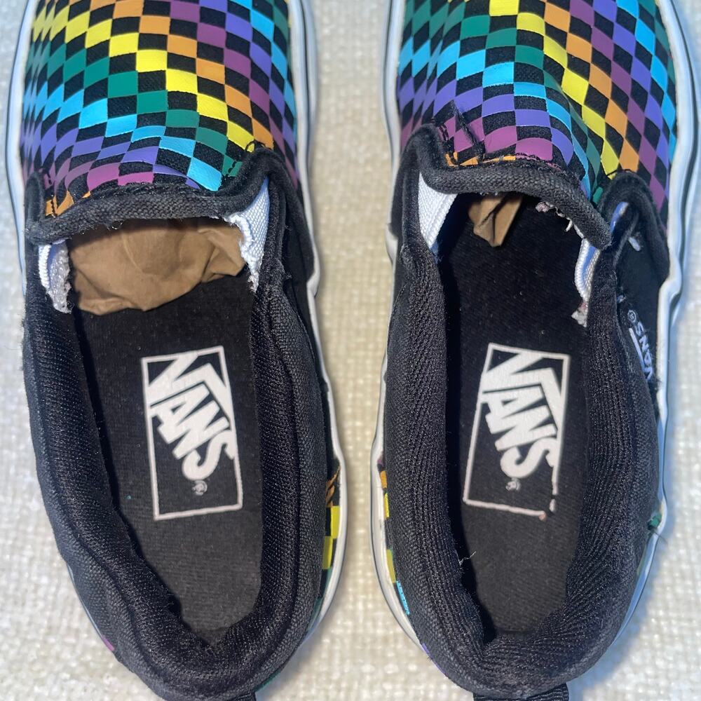 VANS TODDLER SIZE 12 MULTI COLOR CHEKERED SNEAKERS - Picture 6 of 7